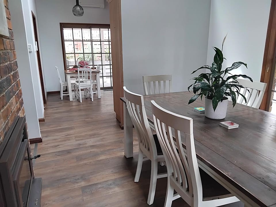 Dining area, fireplace, kitchen