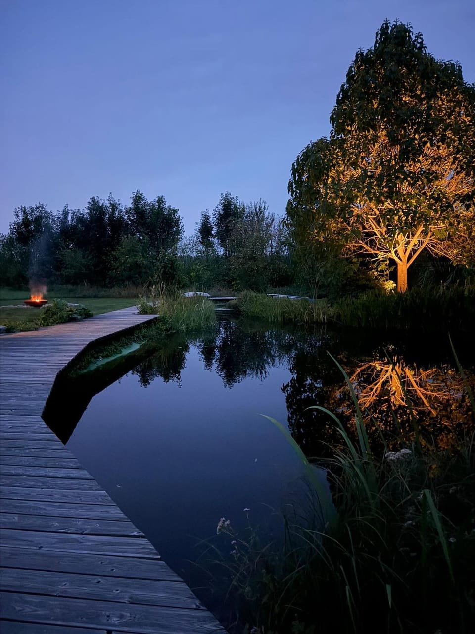 Night, Natural landscape, Lake view