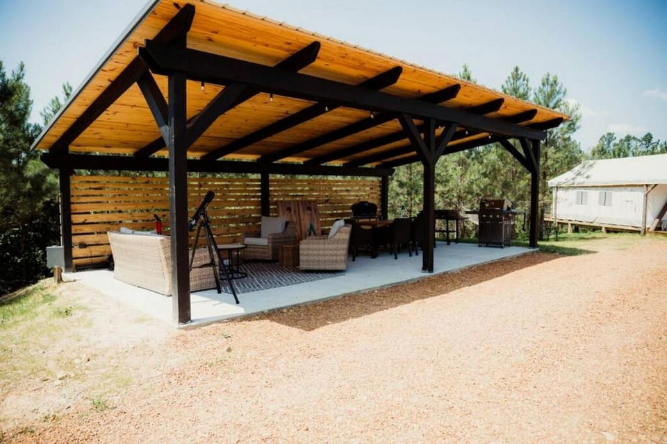 Incredible Safari Tent with Hot-tub, Fire Pit and Sauna in Cadiz, Kentucky Luxury tent in Lake Barkley