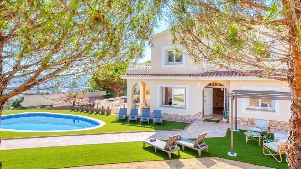 Property building, Living room, Swimming pool