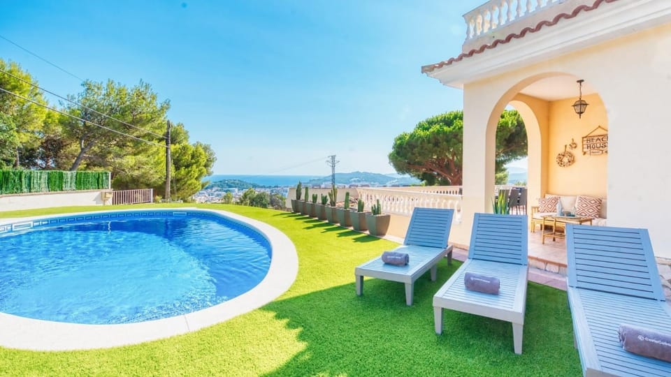Property building, Living room, Swimming pool