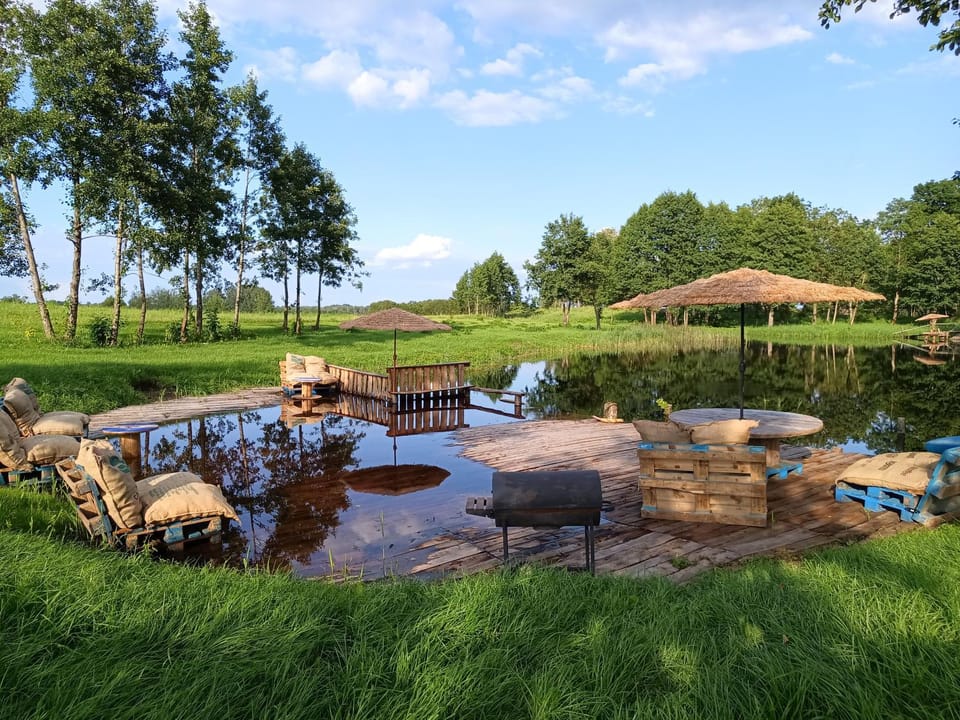 Natural landscape, Garden, Lake view, sunbed