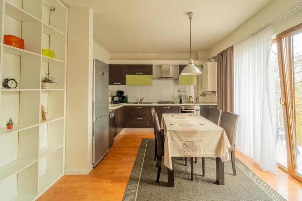 Dining area, oven, stove, toaster, kitchen