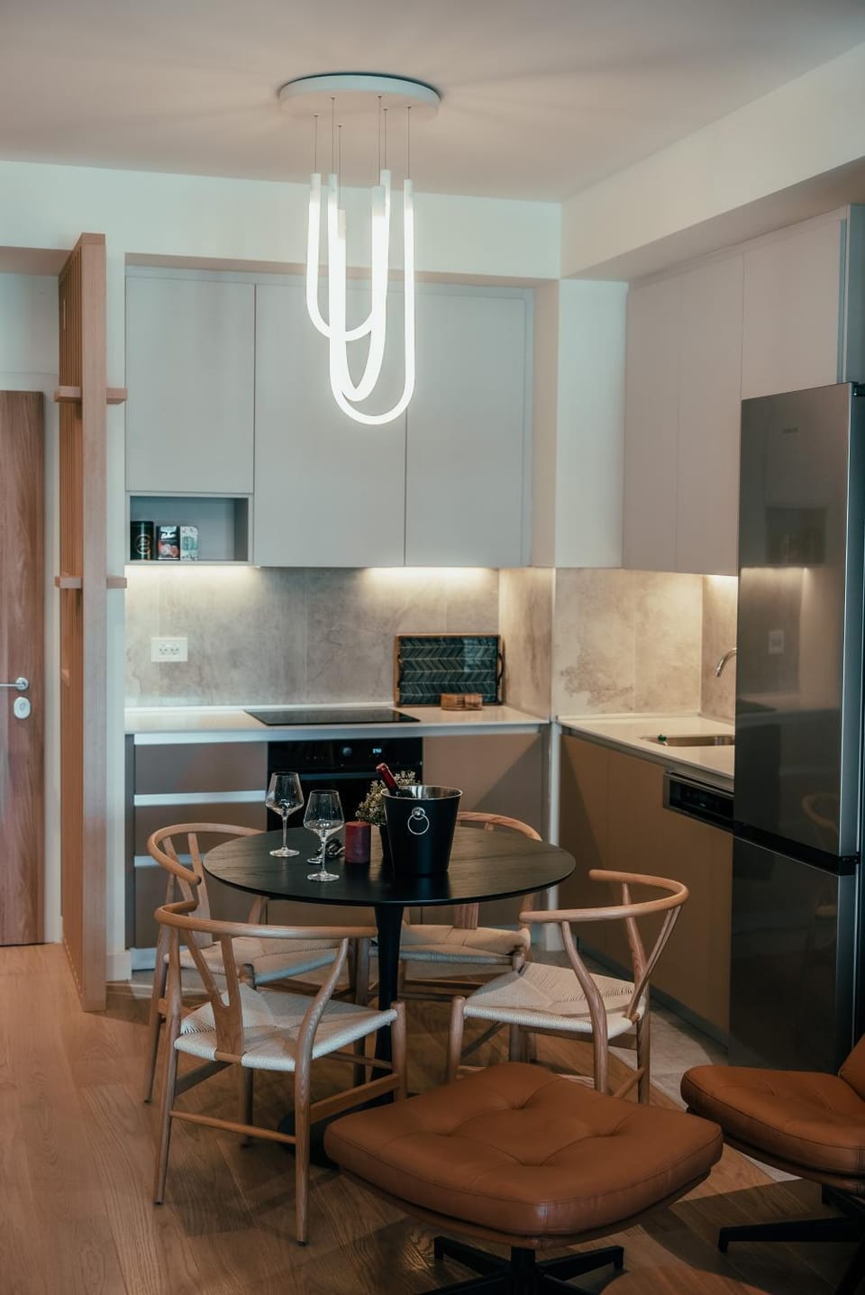 Kitchen or kitchenette, Living room, Dining area