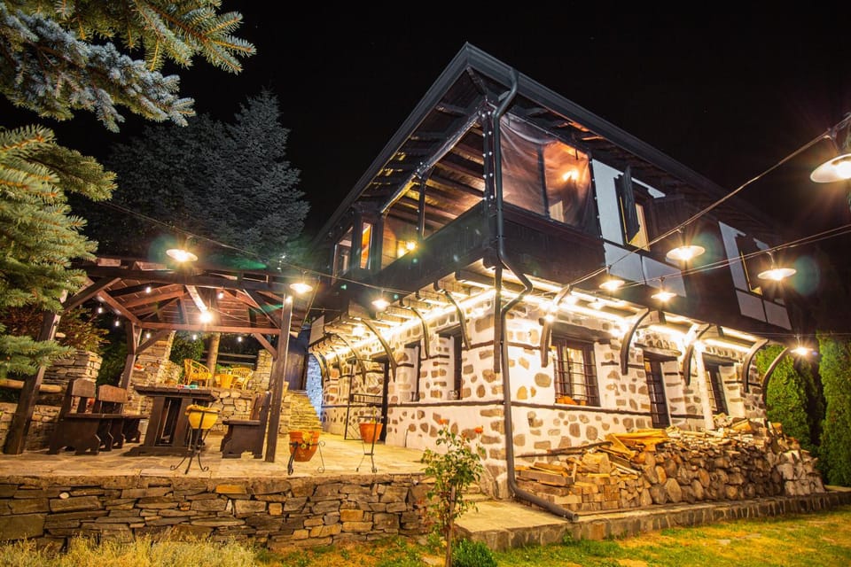 Property building, Night, Garden, Garden view