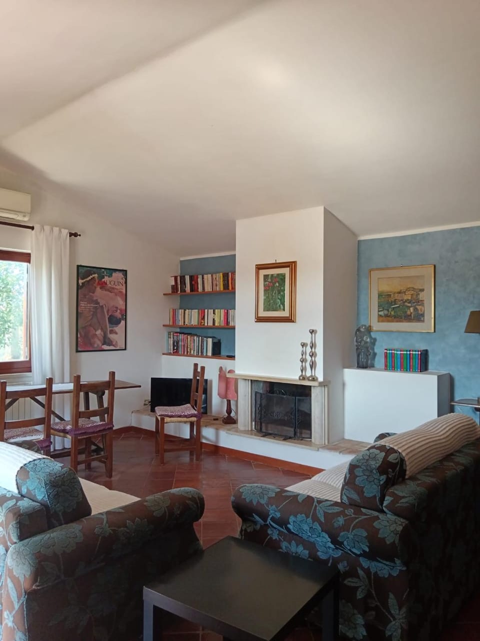 Library, TV and multimedia, Living room, fireplace