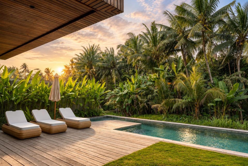 Natural landscape, Garden view, Pool view, Swimming pool, sunbed