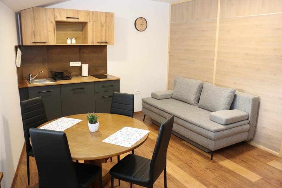 Kitchen or kitchenette, Living room, Dining area