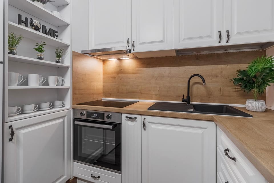 Kitchen or kitchenette, dishwasher, oven, stove, toaster