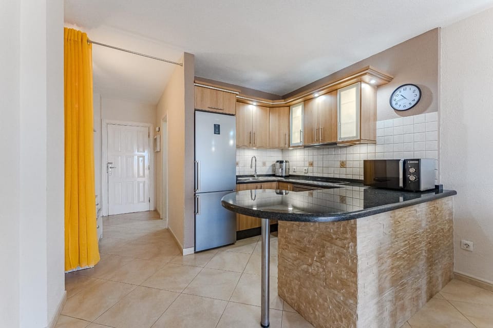 Kitchen or kitchenette, microwave