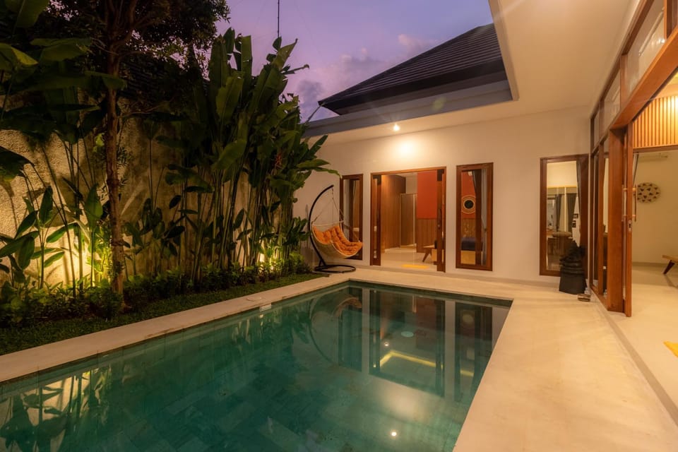 Property building, Night, Garden, Pool view, Swimming pool, Swimming pool