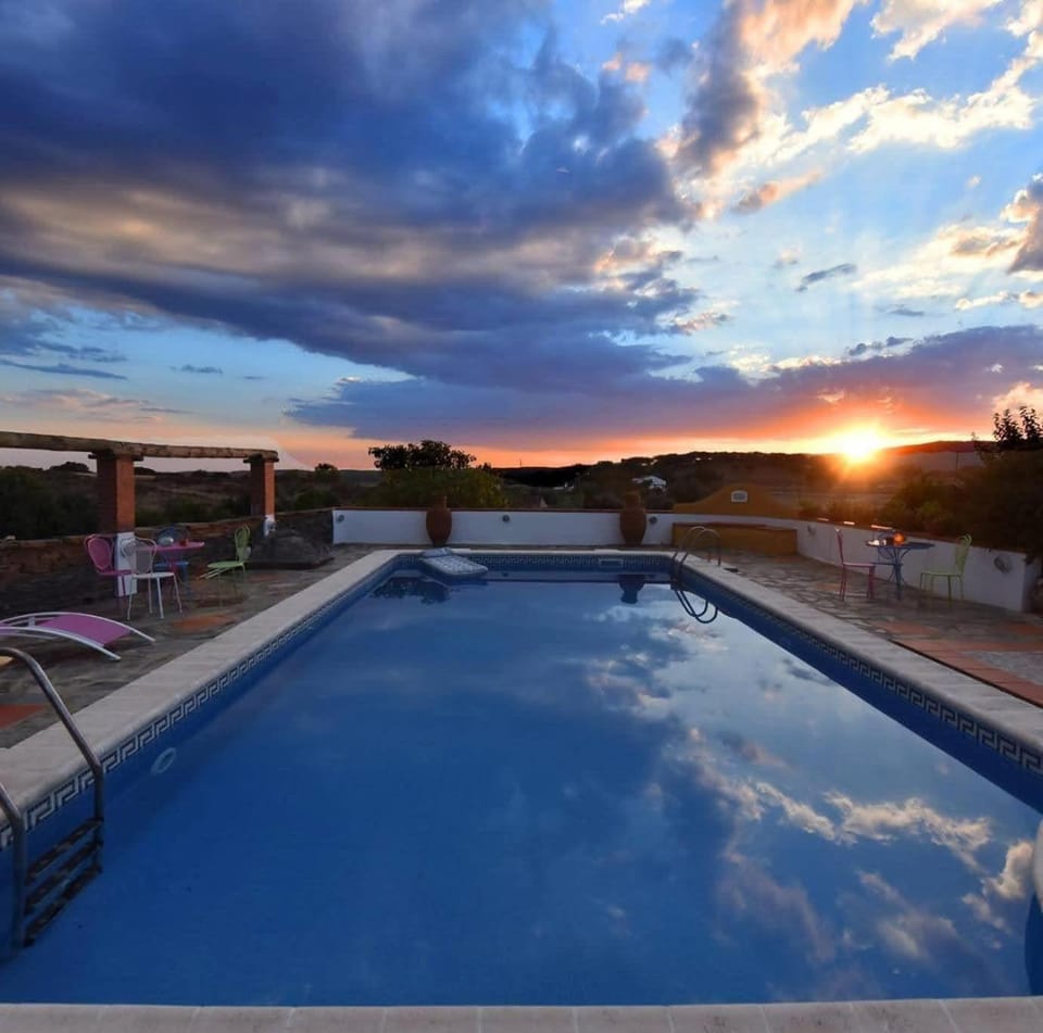 Natural landscape, Pool view, Swimming pool, Sunrise, Sunset, sunbed