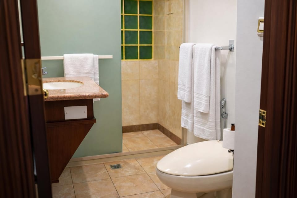 Shower, Toilet, Property building, Bathroom, towels