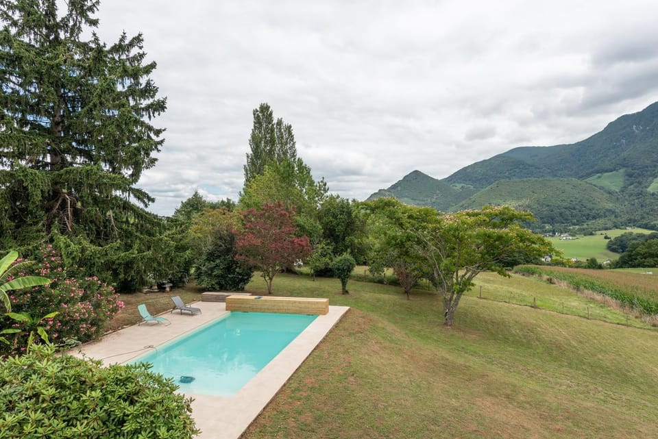 Property building, Living room, Swimming pool