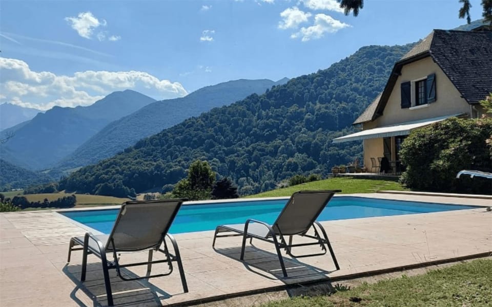 Property building, Living room, Swimming pool