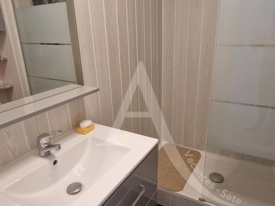 Studio cabine 4 personnes avec terrasse vue mer, climatisation et parking Cabin in Occitanie