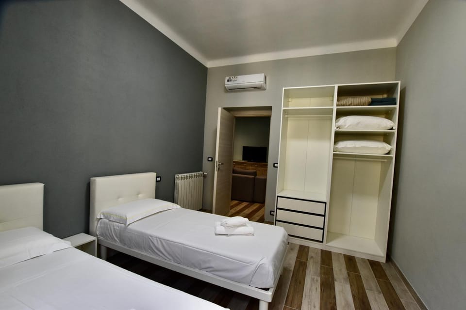 Bed, wardrobe, air conditioner