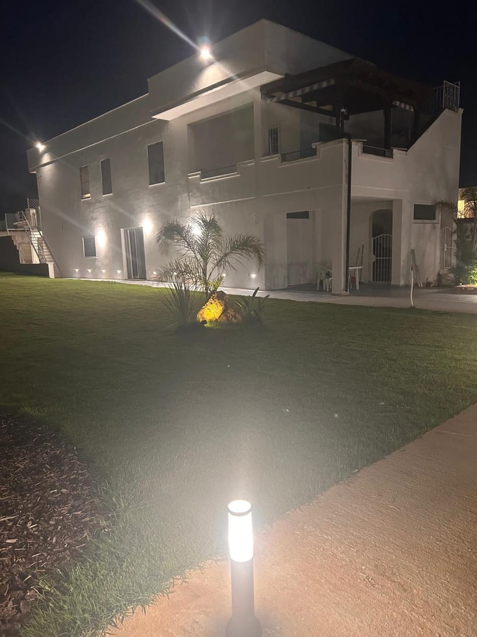 Property building, Night, Garden, Garden