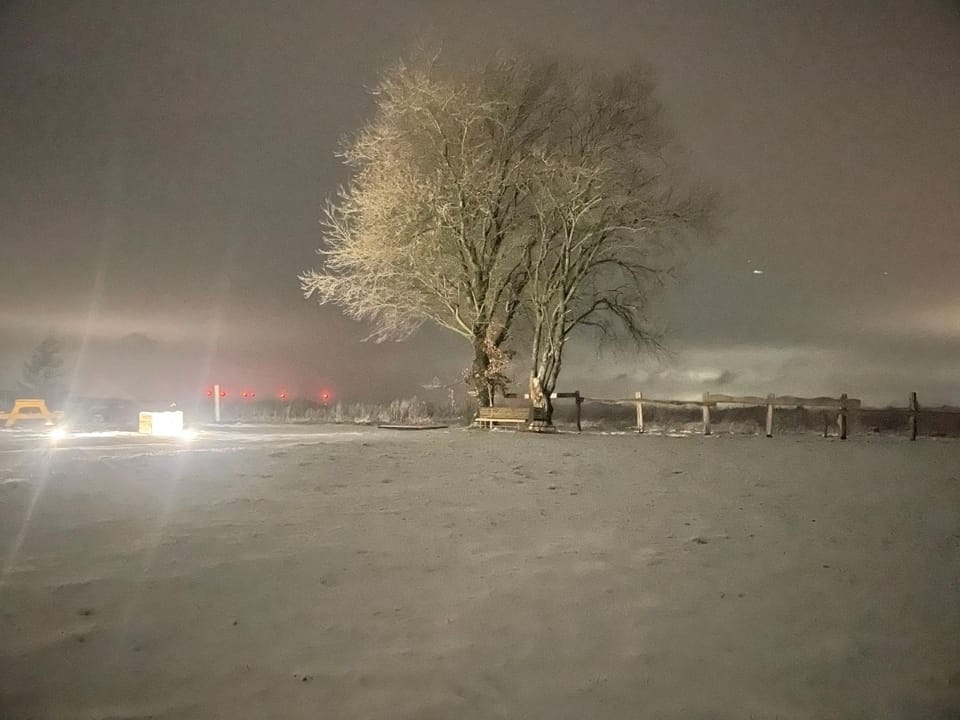 Night, Natural landscape, Winter