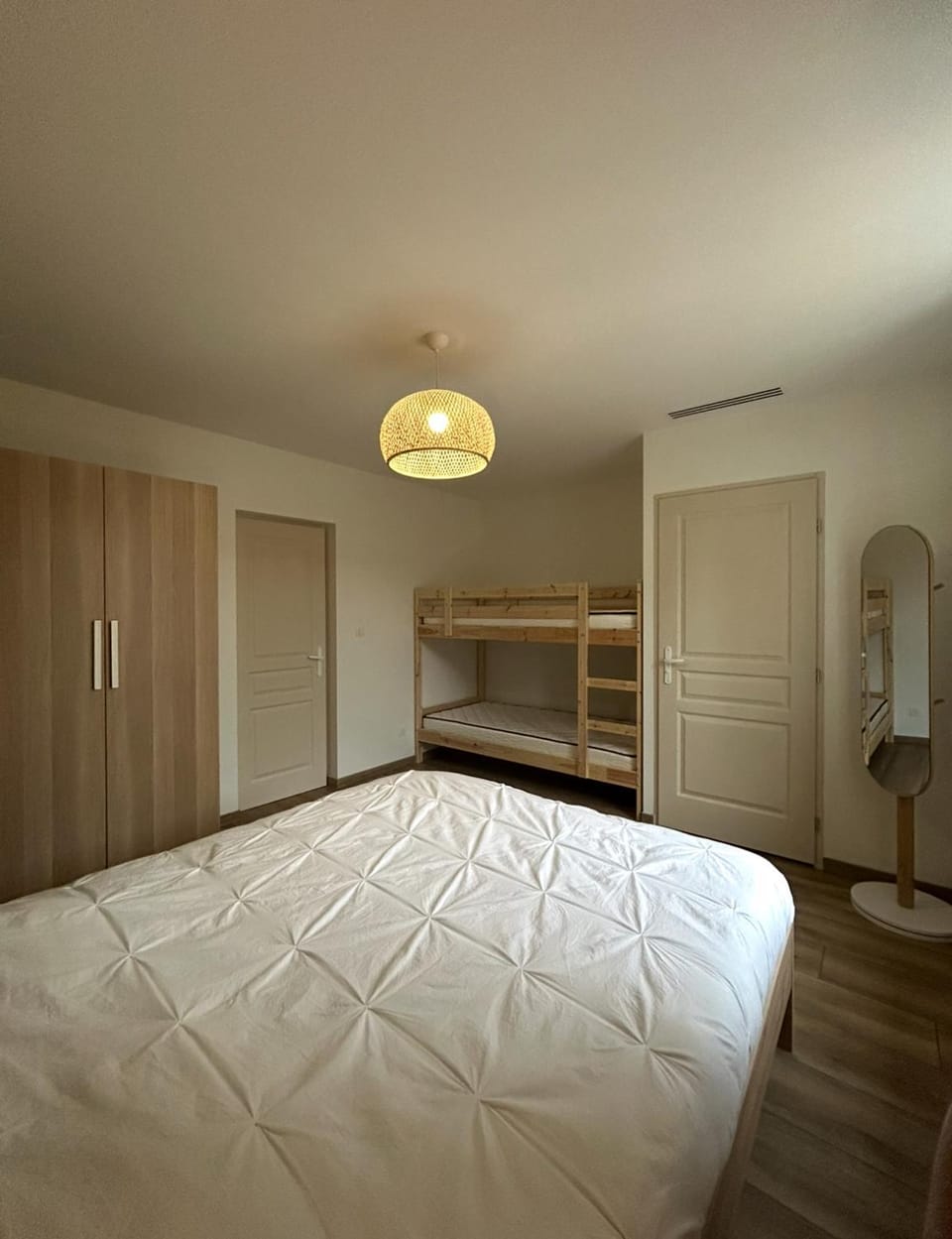 Bed, Photo of the whole room, Bedroom, bunk bed, wardrobe