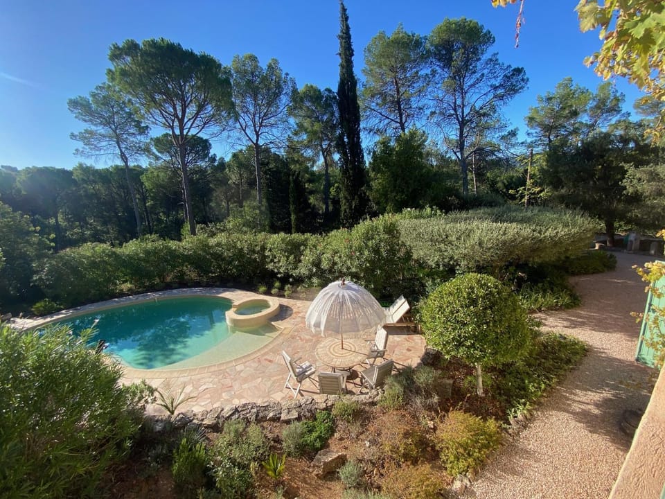 Day, Natural landscape, Garden, Garden view, Pool view, Swimming pool