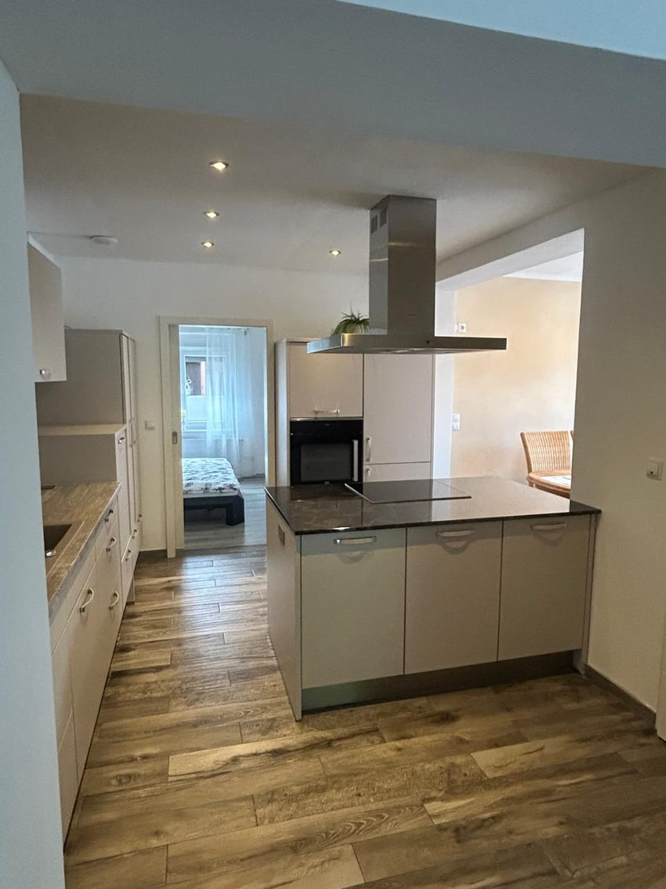 Kitchen or kitchenette, oven, stove