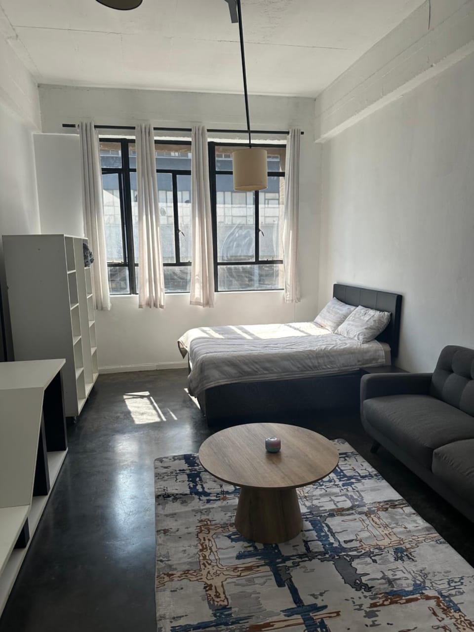 Bed, Living room, Seating area