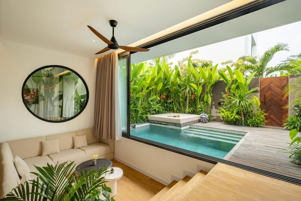 Patio, Natural landscape, Garden, Garden view, Pool view, Swimming pool, sunbed
