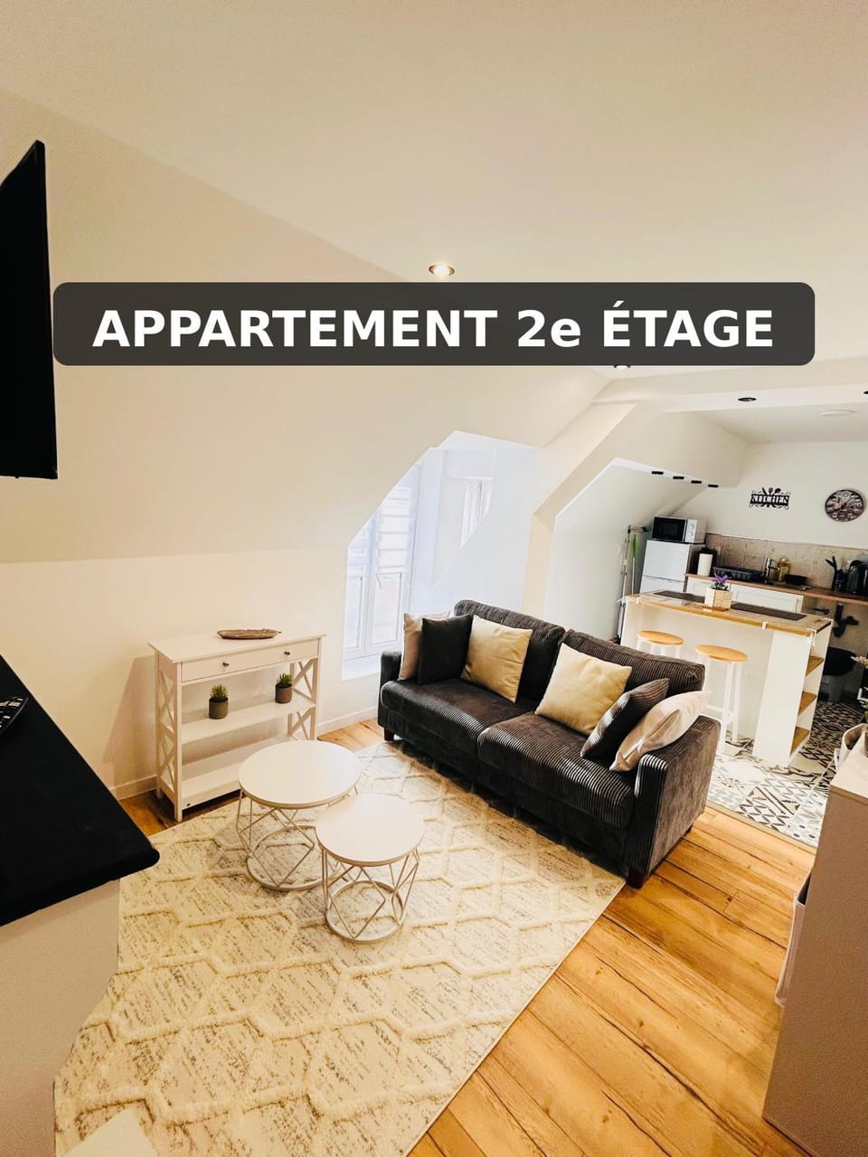 Living room, kitchen