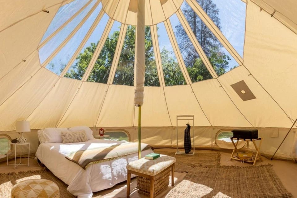 Celestial Glamping Bell Tent Oasis Near Sinking Creek, Missouri Luxury tent in Ozark Mountains