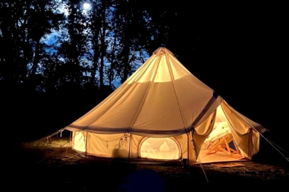 Celestial Glamping Bell Tent Oasis Near Sinking Creek, Missouri Luxury tent in Ozark Mountains