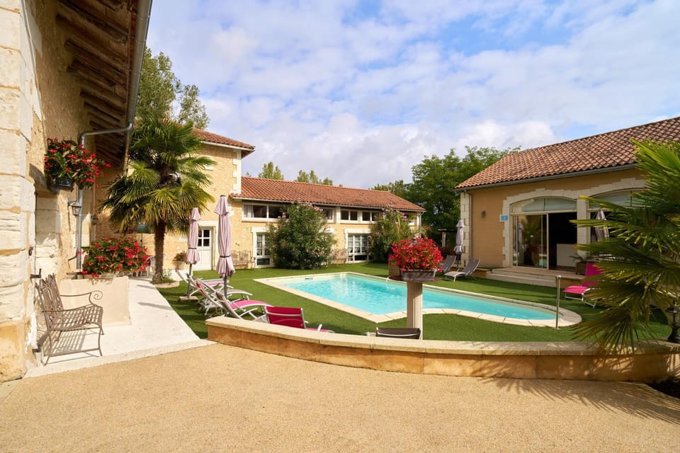 Property building, Living room, Swimming pool