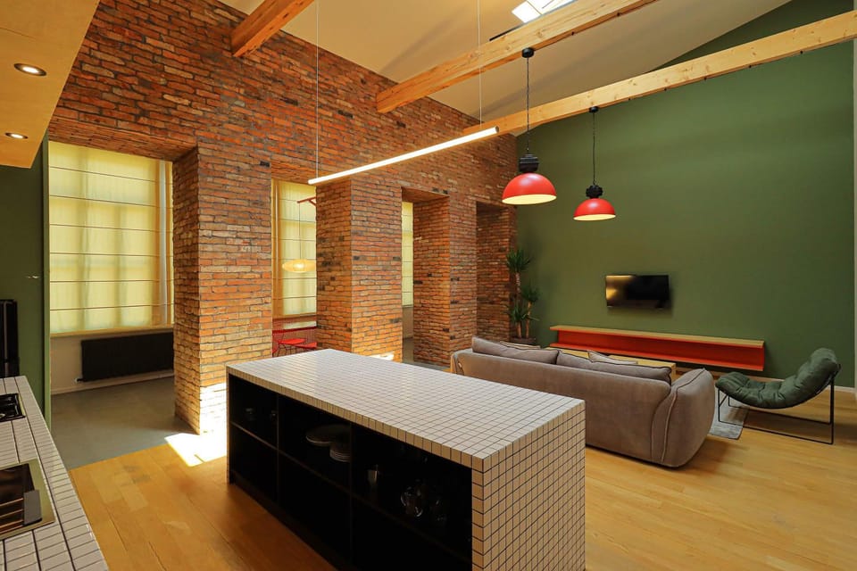 Unique Designer Loft with Mezzanine Bedroom - Wehost Apartment in Tbilisi, Georgia