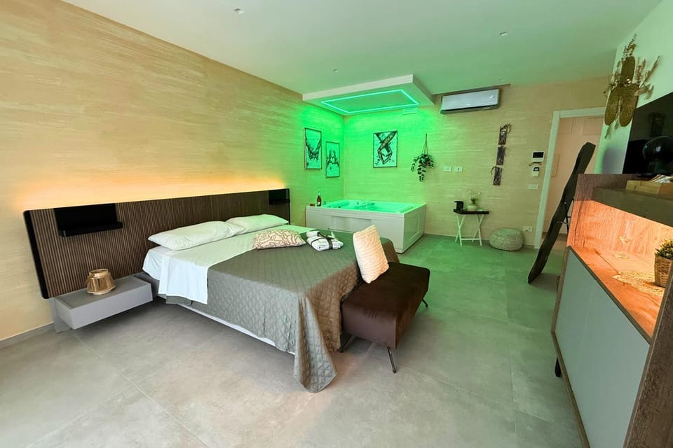 Bed, Hot Tub, TV and multimedia, Photo of the whole room, Bedroom, air conditioner