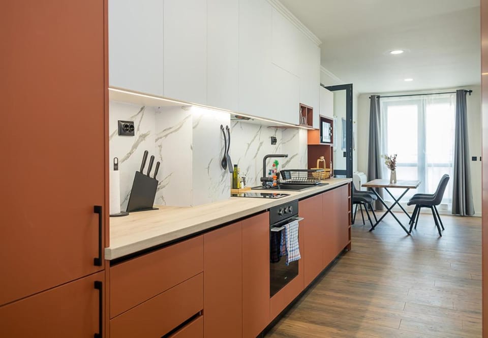 Kitchen or kitchenette, Dining area, oven, stove