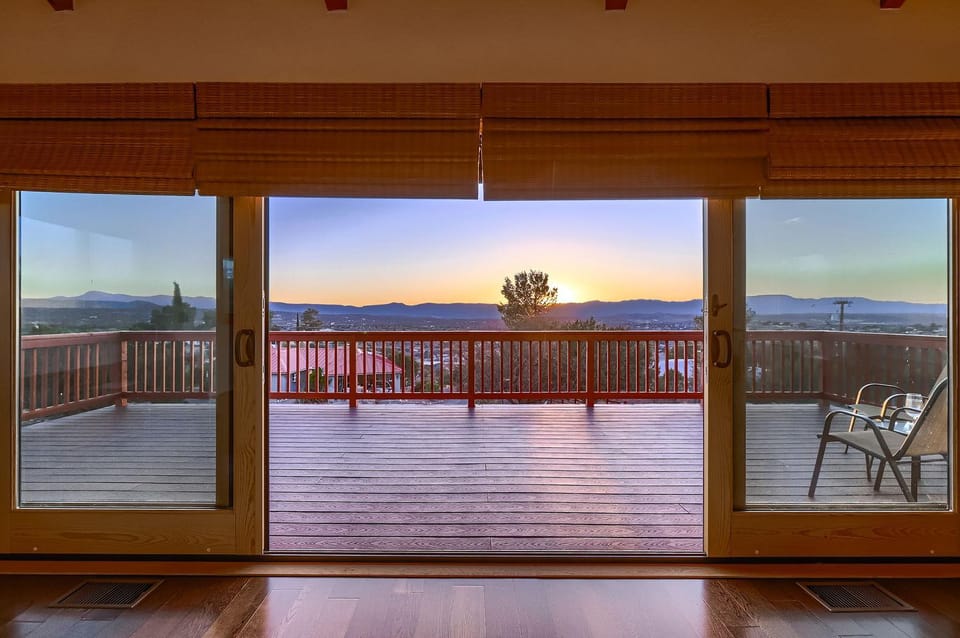 Patio, Natural landscape, Balcony/Terrace, Mountain view, Sunset