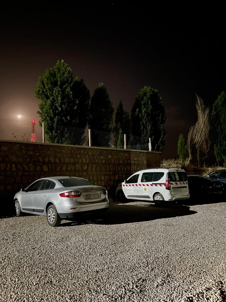 Property building, Night, Parking