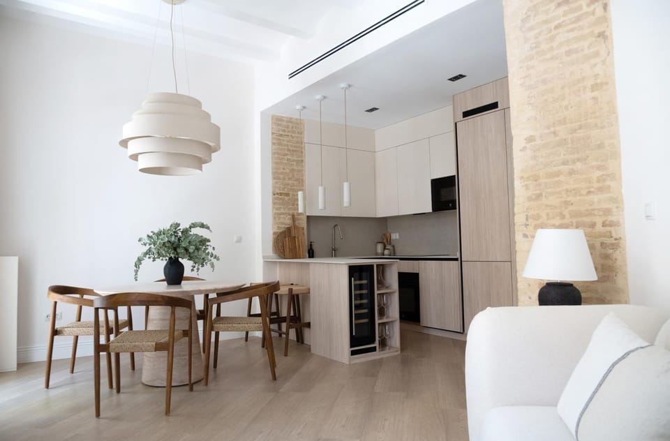 Kitchen or kitchenette, Living room, Dining area