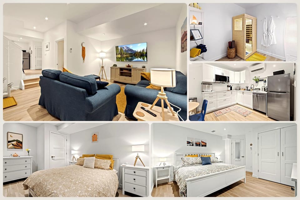 Sauna, TV and multimedia, Kitchen or kitchenette, Living room, Seating area, Bedroom