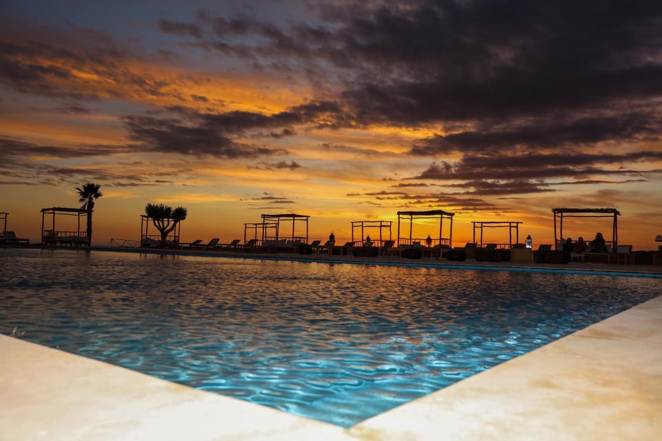 Pool view, Swimming pool, Sunset