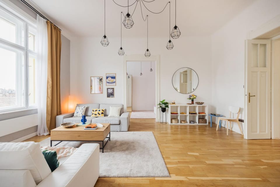 Pastel Dream 3BR Central Gem Artful Spacious Apartment in Budapest