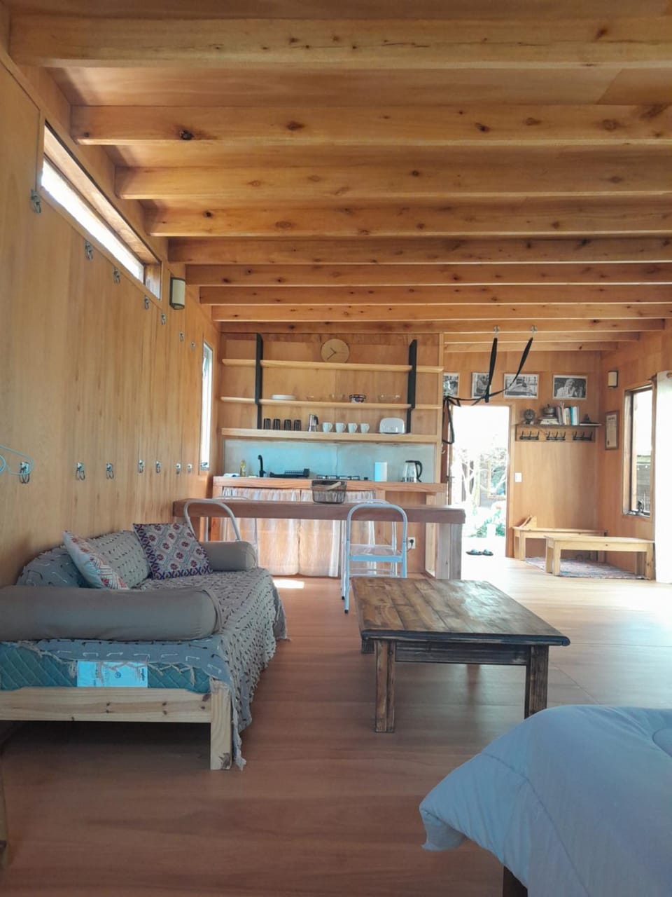 Bed, Living room, Dining area