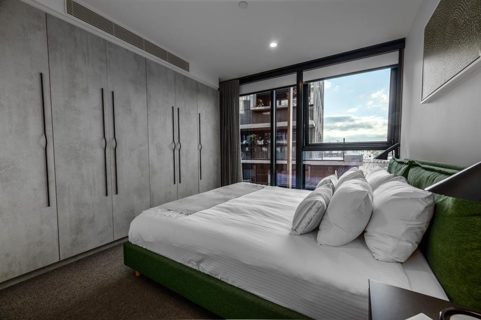 Bed, Photo of the whole room, Bedroom, towels, wardrobe