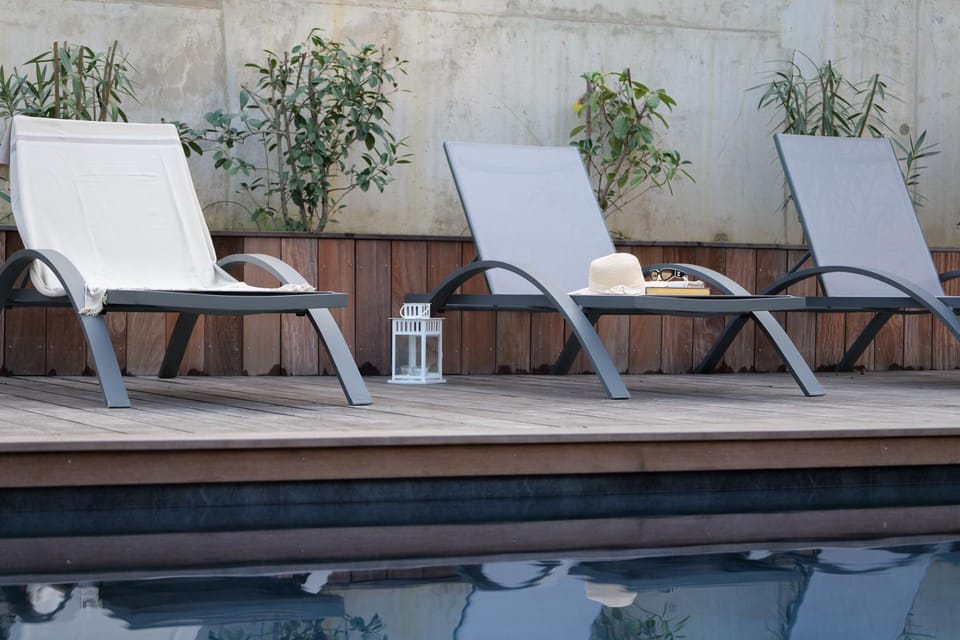 Pool view, sunbed