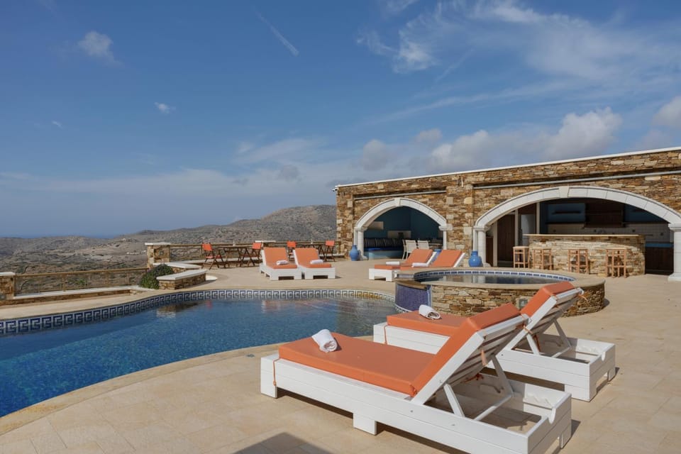 Property building, Living room, Swimming pool