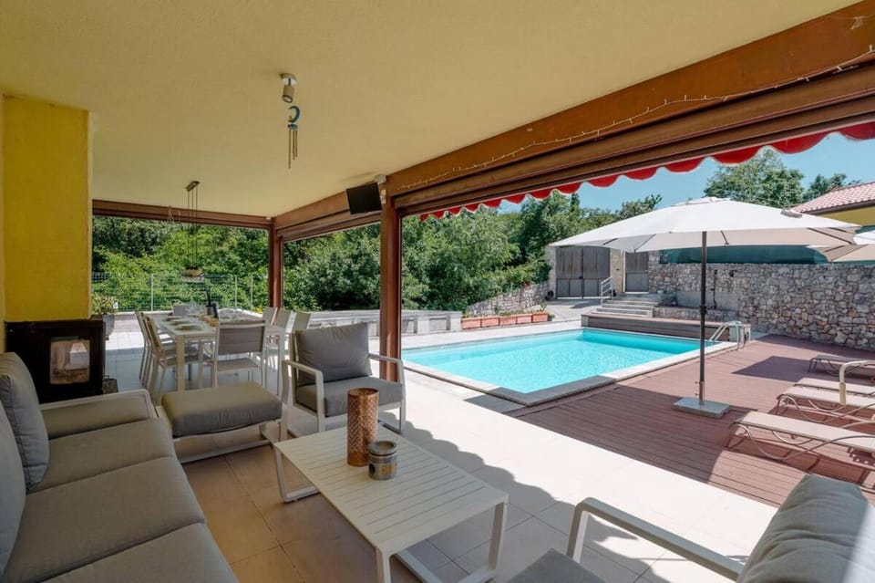 Patio, Seating area, Pool view, Swimming pool