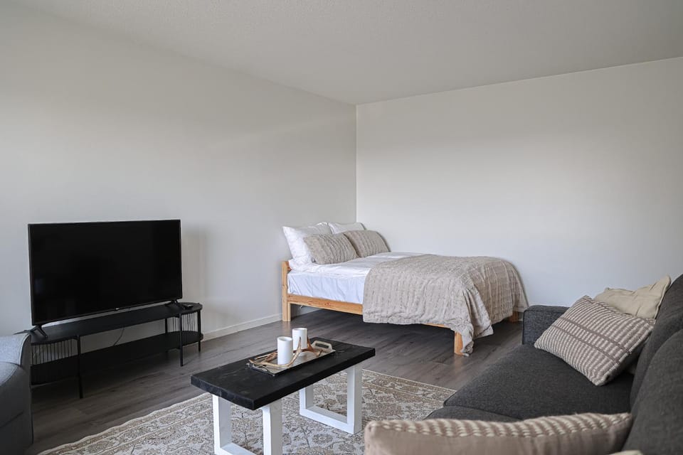 Communal lounge/ TV room, Bed, TV and multimedia, Living room, Photo of the whole room, Bedroom