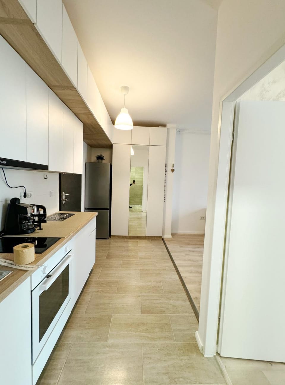 Kitchen or kitchenette, oven, stove