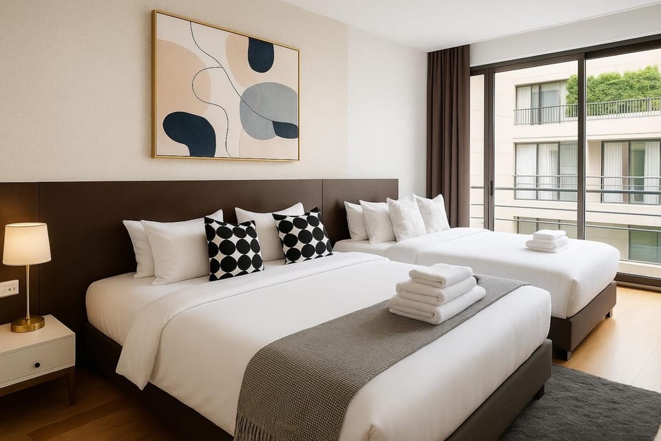 Spacious 2 King Beds, Balcony with View, Near Nana BTS Apartment in Bangkok