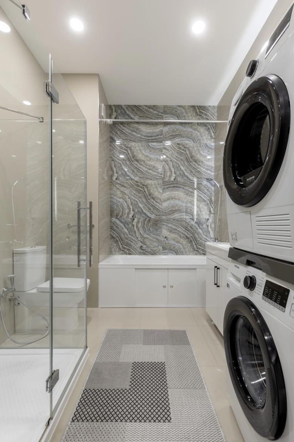 Shower, Bathroom, washing machine, dryer